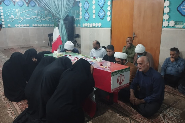 تشییع پیکر مطهر شهید گمنام دفاع مقدس در اداره‌ کل تبلیغات اسلامی هرمزگان